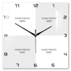 Large Square Collage Acrylic Wall Clock 4 Photos